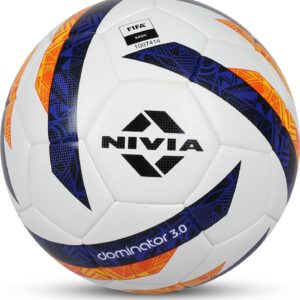 Nivia Dominator 3.0 Football, 32 Panels, Thermobond Football, Grained PU, Suitable for Soft & Wet Ground, Hard Ground with Grass & Artifical Turf, International Match Ball, Size - 5