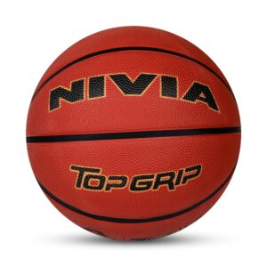 Nivia Rubber Top Grip Basketball,Size 7,Brown