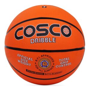 Cosco Nylon Dribble BasketBall (7, Orange, 13013, Adult Size)